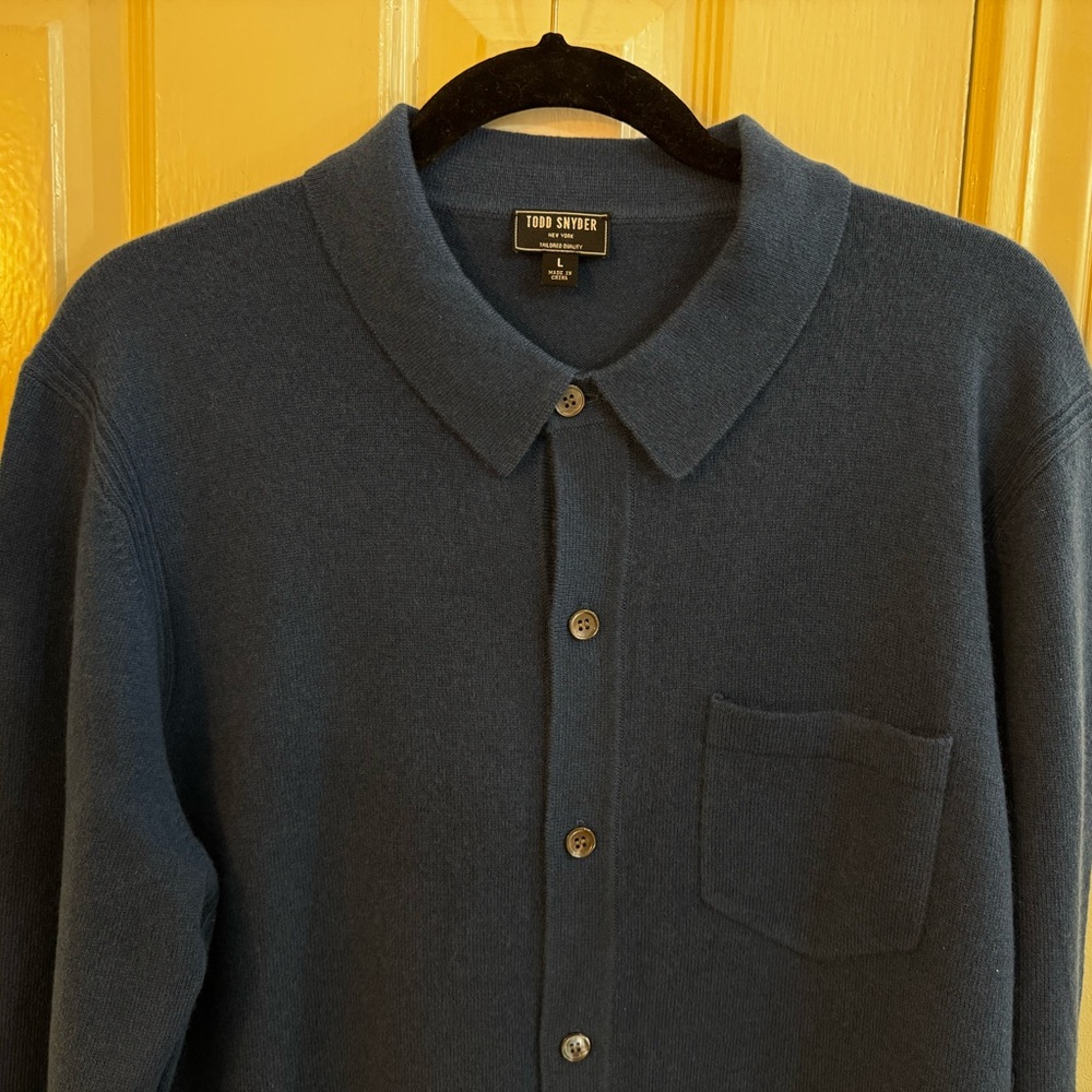 Todd Snyder Cashmere Cardigan Blue L - Picture 3 of 7
